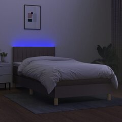 vidaXL kontinentaalvoodi madrats ja LED, pruunikas, 100x200 cm, kangas цена и информация | Кровати | kaup24.ee