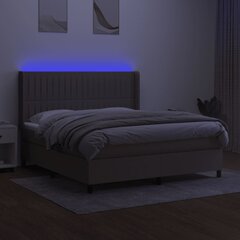 vidaXL kontinentaalvoodi madrats ja LED, pruunikas, 160x200 cm, kangas цена и информация | Кровати | kaup24.ee