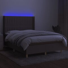 vidaXL kontinentaalvoodi madrats ja LED, pruunikas, 140x190 cm, kangas цена и информация | Кровати | kaup24.ee