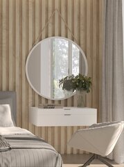 Круглое зеркало на веревке Grace, 80 см, белого цвета цена и информация | Подвесные зеркала | kaup24.ee