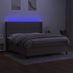 vidaXL kontinentaalvoodi madrats ja LED, pruunikas, 180x200 cm, kangas цена и информация | Кровати | kaup24.ee