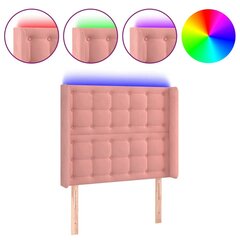 LED-voodipeats, roosa, 83x16x118/128 cm, samet цена и информация | Кровати | kaup24.ee