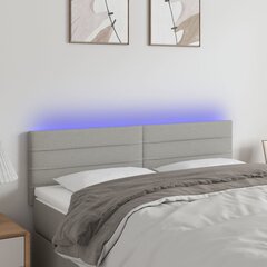 vidaXL LED-voodipeats, helehall, 144x5x78/88 cm, kangas цена и информация | Кровати | kaup24.ee