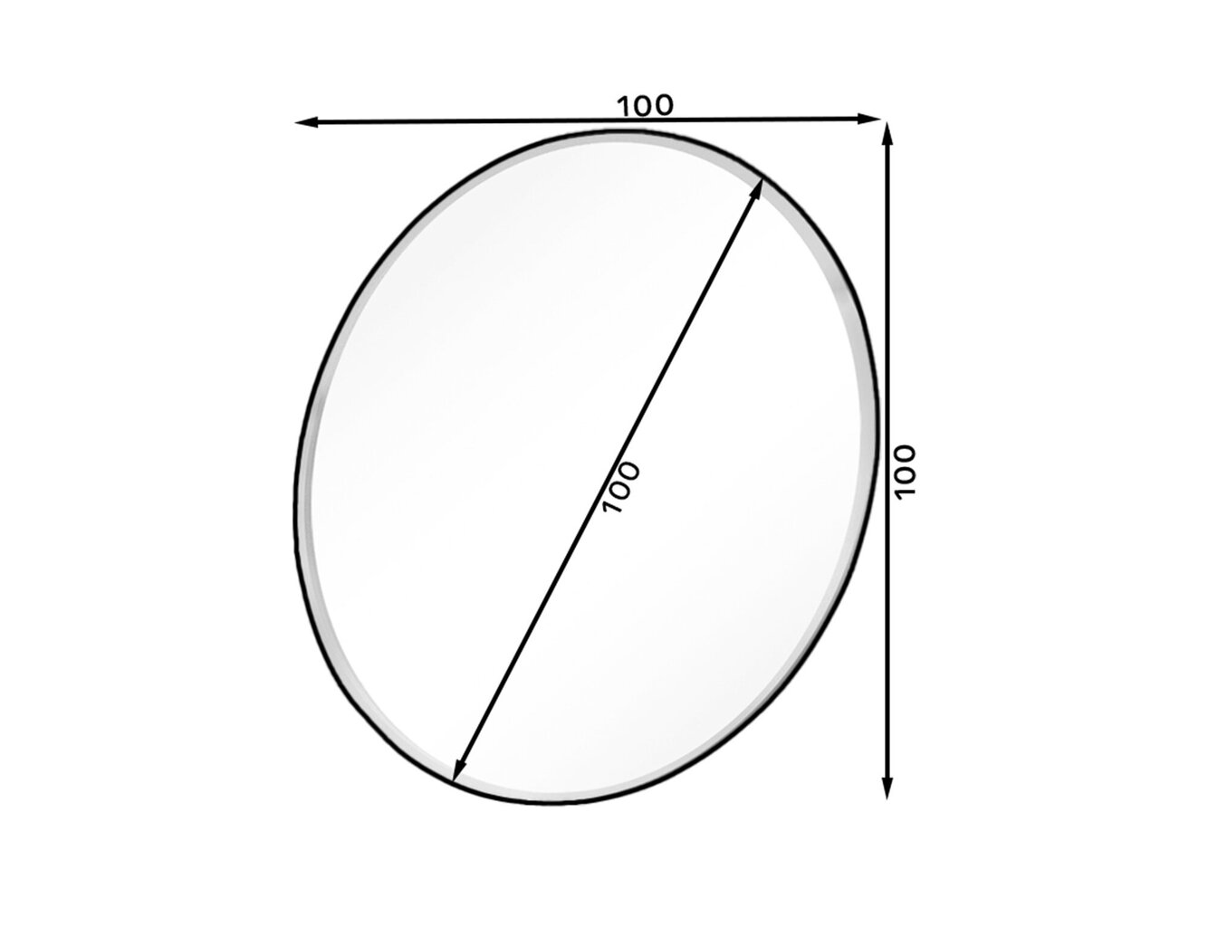 Peegel Grace, 100 cm, valge цена и информация | Peeglid | kaup24.ee