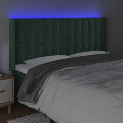 vidaXL LED-voodipeats, tumeroheline, 163x16x118/128 cm, samet hind ja info | Voodid | kaup24.ee