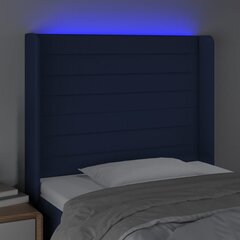 vidaXL LED-voodipeats, sinine, 93x16x118/128 cm, kangas цена и информация | Кровати | kaup24.ee