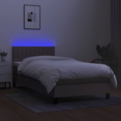 vidaXL kontinentaalvoodi madrats ja LED, pruunikas, 100x200 cm, kangas hind ja info | Voodid | kaup24.ee