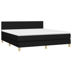 Кровать с пружинами/матрасом/LED, 180х200 см, черный цена и информация | Кровати | kaup24.ee