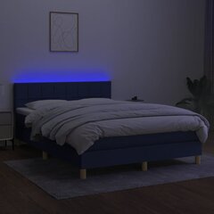 vidaXL kontinentaalvoodi madrats ja LED, sinine, 140x200 cm, kangas hind ja info | Voodid | kaup24.ee