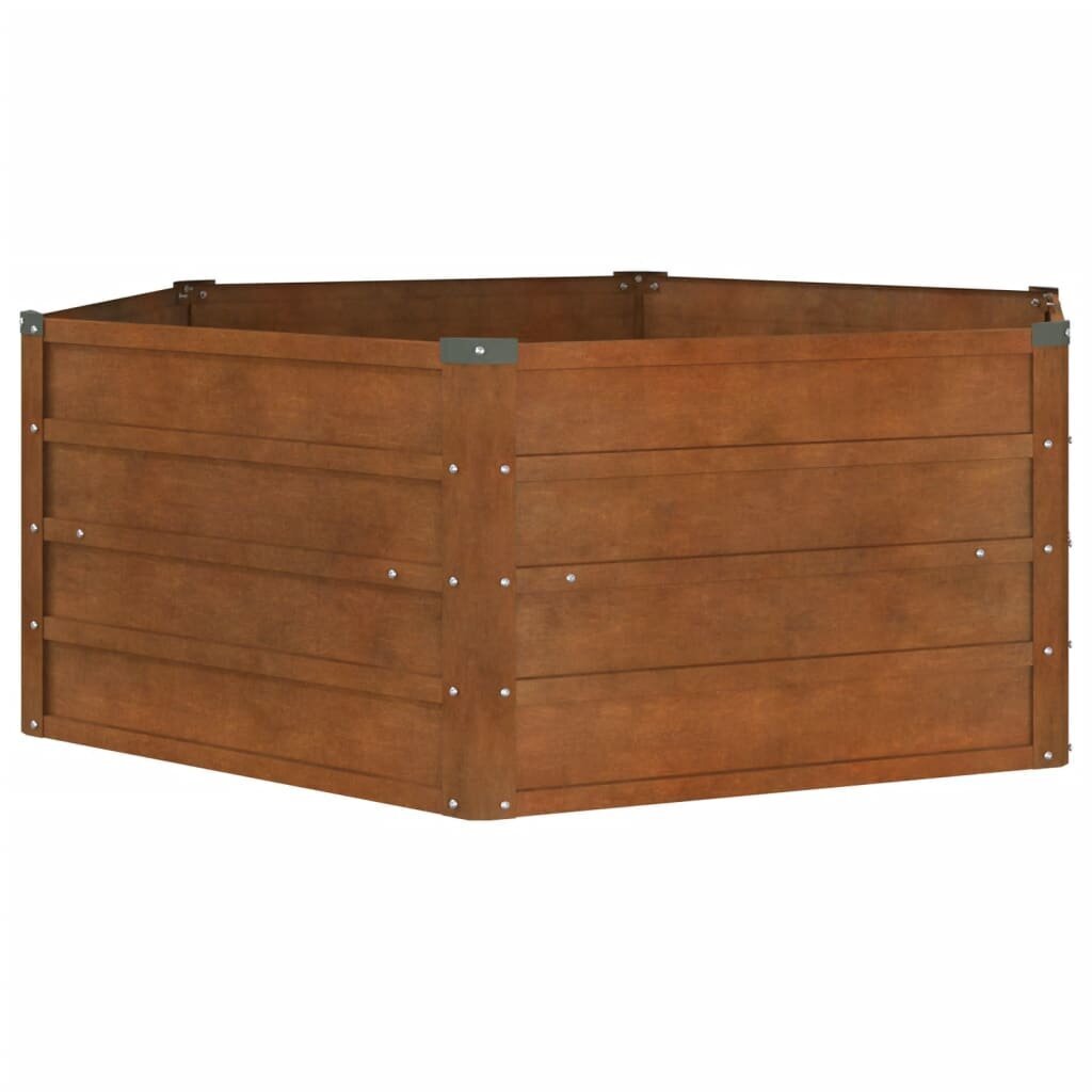 vidaXL taimekast, hall, 129 x 129 x 45 cm, Corten-teras hind ja info | Lillekastid | kaup24.ee