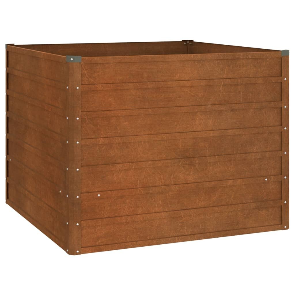 vidaXL taimekast, hall, 100x100x77 cm, Corten-teras hind ja info | Lillekastid | kaup24.ee