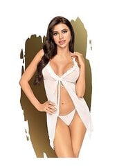 After sunset - Ruffle babydoll with thong, 2 pieces - white цена и информация | Сексуальное женское белье | kaup24.ee