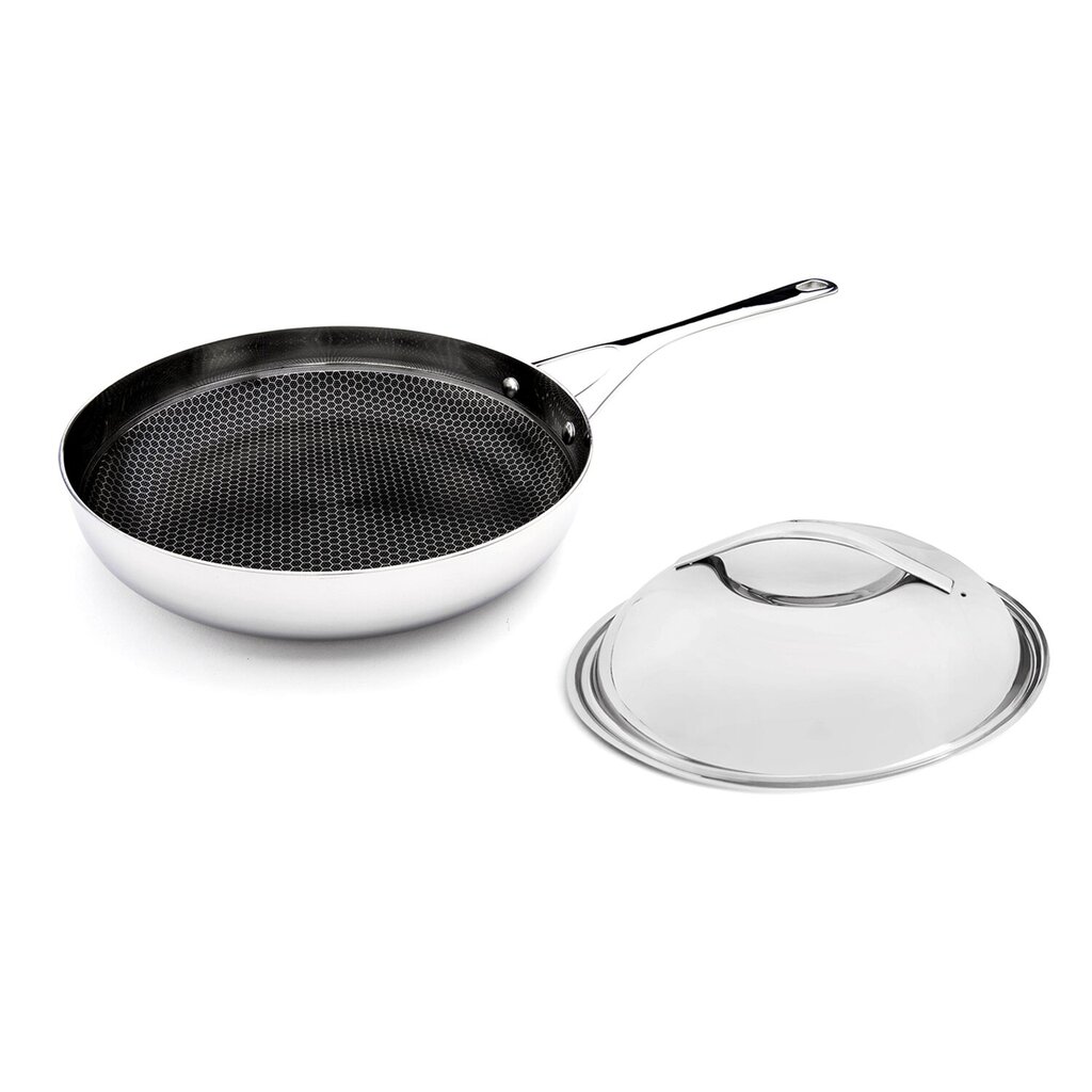 Kaas Crowd Cookware - Blackbeard - Ø 28 cm - Sobib 28 cm läbimõõduga pannile - Roostevaba teras - Nõudepesumasinas pestav ja ahjukindel - Auru väljalaskeklapiga hind ja info | Pannid | kaup24.ee