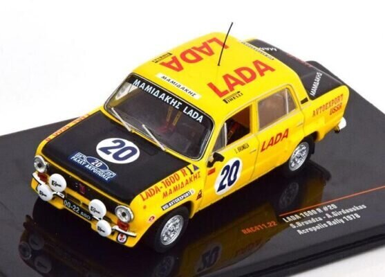 VAZ-2101 Lada 1600 R# 20 Rallye Acropolis 1978 S.Brundza/A.Girdauskas IXO 1:43 RAC411 цена и информация | Mudelautode kollektsioneerimine | kaup24.ee