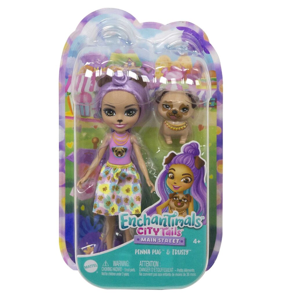 Enchantimals Penna Pug ja Trusty nukk HKN11 hind ja info | Tüdrukute mänguasjad | kaup24.ee