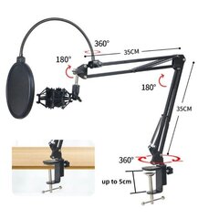 Складная настольная подставка с держателем микрофона цена и информация | Микрофоны | kaup24.ee