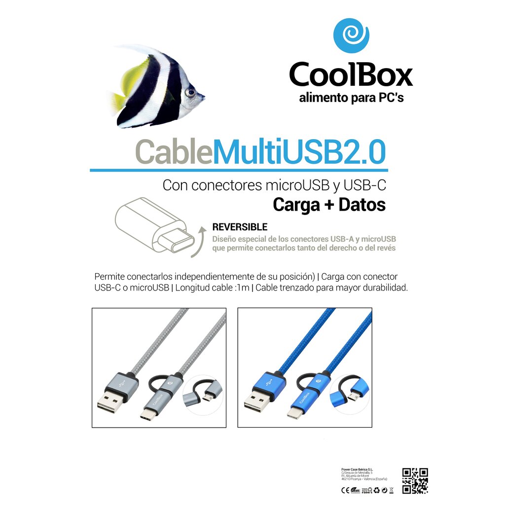 CoolBox, USB-A/USB-C/Micro USB, 1 m hind ja info | Kaablid ja juhtmed | kaup24.ee