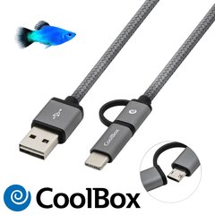 CoolBox USB C/MicroUSB, Серый цена и информация | Кабели и провода | kaup24.ee