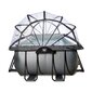 Bassein koos katusega Exit Black Leather, 400x200x100 cm, koos küttepumbaga цена и информация | Basseinid | kaup24.ee