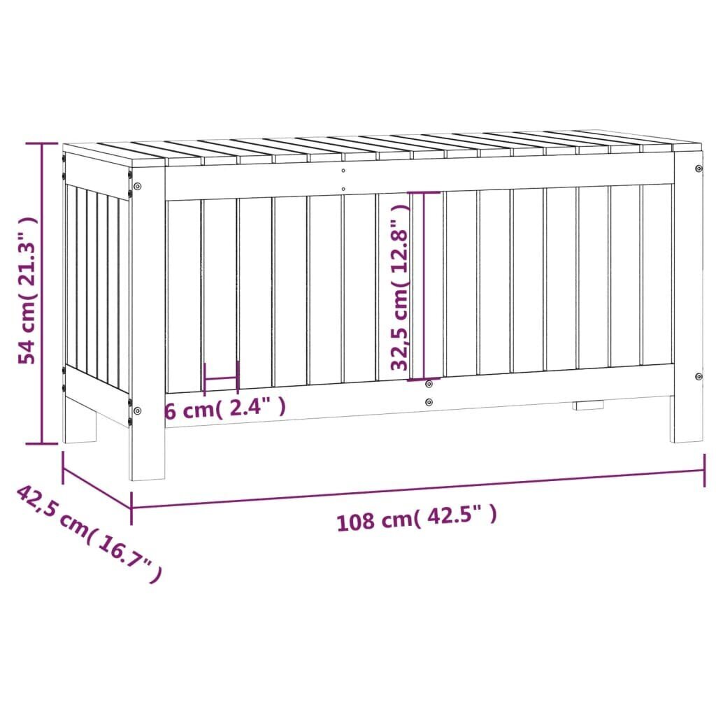 vidaXL aia hoiukast, hall, 108x42,5x54 cm, männipuit hind ja info | Kompostrid, prügikonteinerid | kaup24.ee