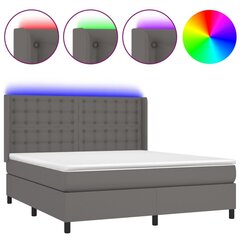 Кровать с пружинами/матрасом, темно-серая, 160x200 см, ткань цена и информация | Кровати | kaup24.ee