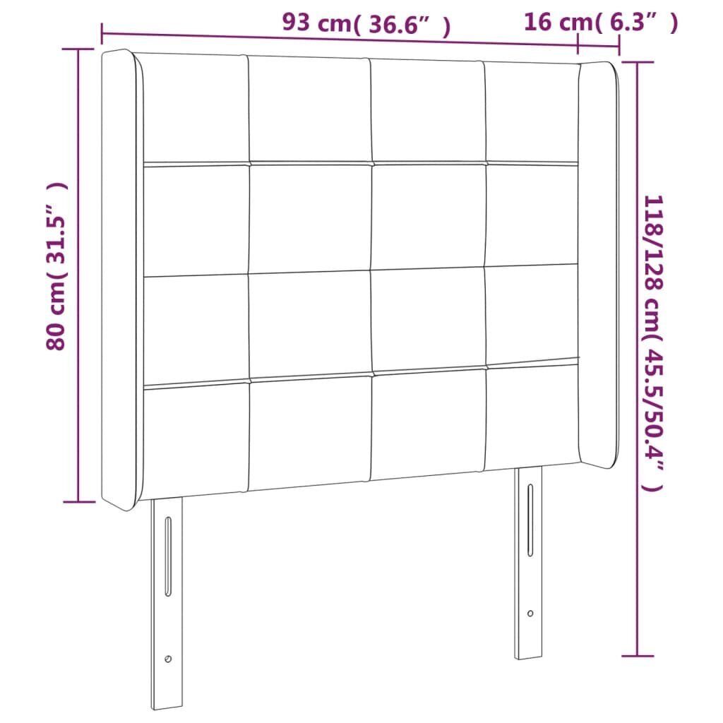 vidaXL LED-voodipeats, roosa, 93x16x118/128 cm, samet цена и информация | Voodid | kaup24.ee