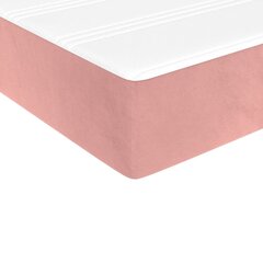 vidaXL kontinentaalvoodi madratsiga, roosa, 90x190 cm, samet цена и информация | Кровати | kaup24.ee