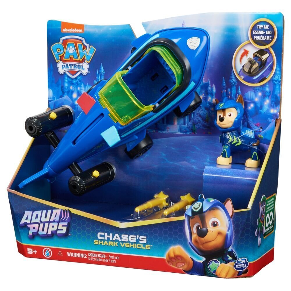 Sõiduk Paw Patrol (Käpapatrull) Aqua Themed Chase 6066140, sinine цена и информация | Poiste mänguasjad | kaup24.ee