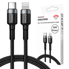 Кабель Feegar Cable USB-C Lightning PD 20 Вт нейлон для iPad iPhone 14 13 Pro 12 11 10 X 8 7 цена и информация | Кабели для телефонов | kaup24.ee