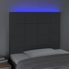 vidaXL LED-voodipeats, tumehall, 90x5x118/128 cm, kangas цена и информация | Кровати | kaup24.ee