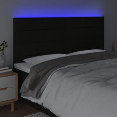 vidaXL LED-voodipeats, must, 180x5x118/128 cm, kangas цена и информация | Кровати | kaup24.ee