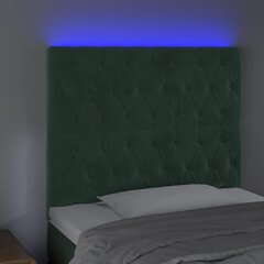 vidaXL LED-voodipeats, tumeroheline, 100x7x118/128 cm, samet цена и информация | Кровати | kaup24.ee