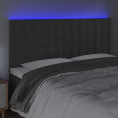 vidaXL LED-voodipeats, tumehall, 180x5x118/128 cm, samet hind ja info | Voodid | kaup24.ee