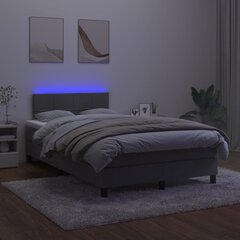 vidaXL kontinentaalvoodi madratsiga ja LED, tumehall, 120x200 cm, samet цена и информация | Кровати | kaup24.ee