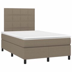Кровать с пружинами/матрас/LED, серо-коричневая, 120x200 см, ткань цена и информация | Кровати | kaup24.ee