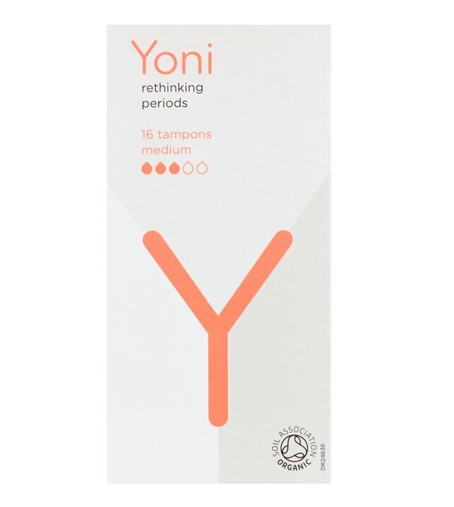 Puuvillased tampoonid Yoni Organic Cotton Tampons Medium, 16 tk. hind ja info | Tampoonid, hügieenisidemed, menstruaalanumad | kaup24.ee