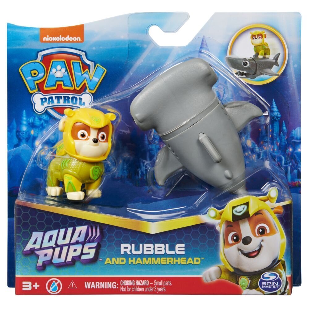 Kuju Paw Patrol (Käpapatrull) Aqua Hero Pups Rubble 6066146, kollane цена и информация | Poiste mänguasjad | kaup24.ee