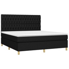 Кровать с пружинами/матрасом/LED, 180х200 см, черный цена и информация | Кровати | kaup24.ee