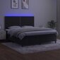 vidaXL kontinentaalvoodi madratsiga ja LED, must, 180x200 cm, samet цена и информация | Voodid | kaup24.ee