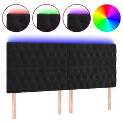 vidaXL LED-voodipeats, must, 200x7x118/128 cm, samet hind ja info | Voodid | kaup24.ee