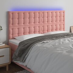 vidaXL LED-voodipeats, roosa, 180x5x118/128 cm, samet hind ja info | Voodid | kaup24.ee