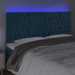 vidaXL LED-voodipeats, tumesinine, 180x7x118/128 cm, samet hind ja info | Voodid | kaup24.ee