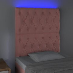 vidaXL LED-voodipeats, roosa, 80x7x118/128 cm, samet hind ja info | Voodid | kaup24.ee