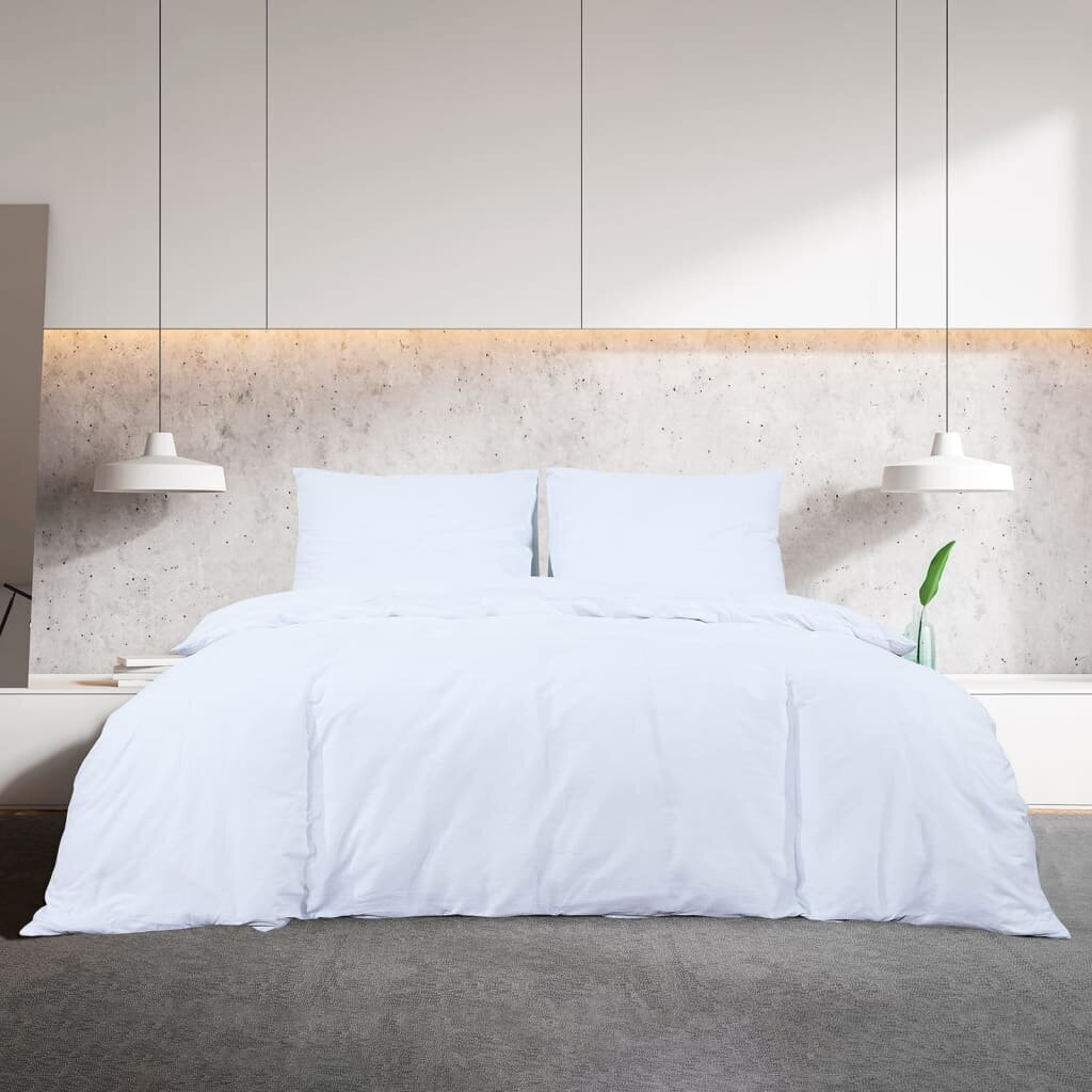 vidaXL voodipesukomplekt, valge, 140x200 cm hind ja info | Voodipesukomplektid | kaup24.ee
