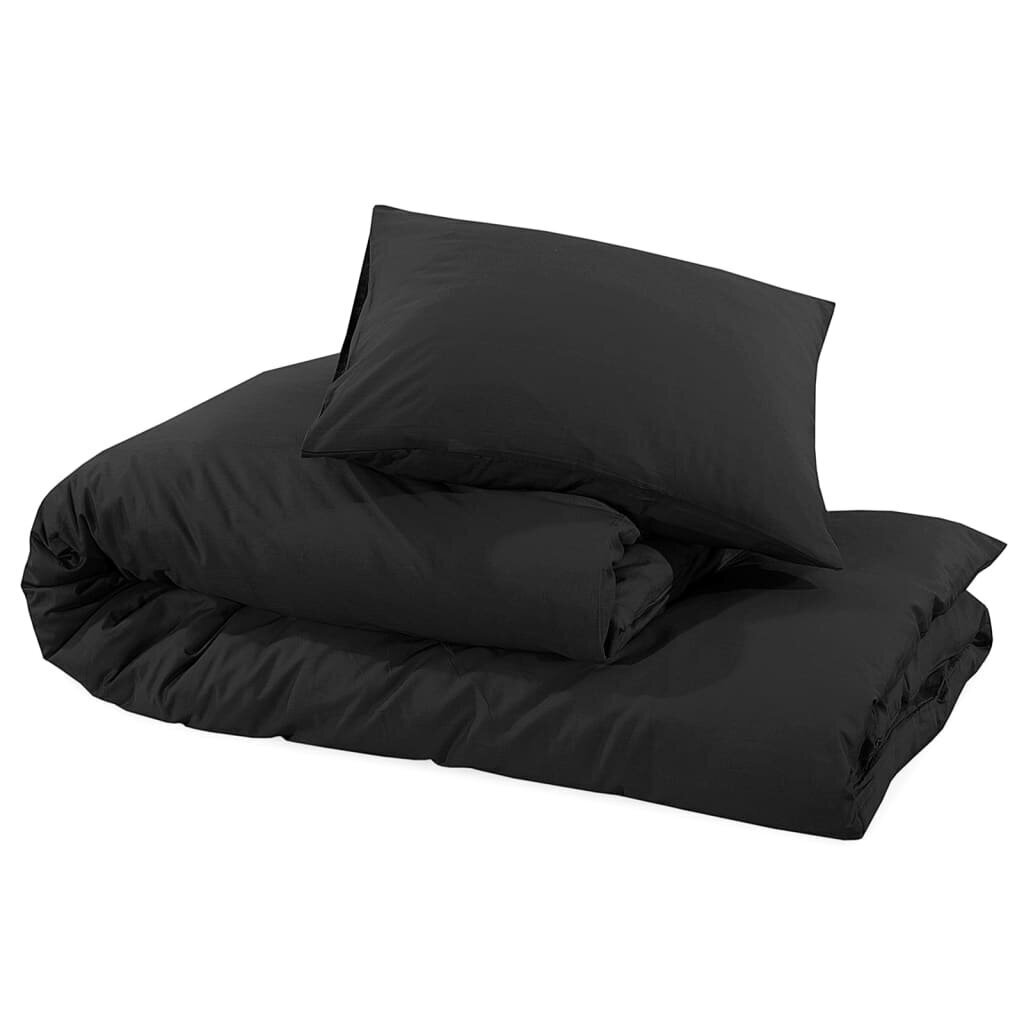 vidaXL voodipesukomplekt, must, 260x220 cm hind ja info | Voodipesukomplektid | kaup24.ee