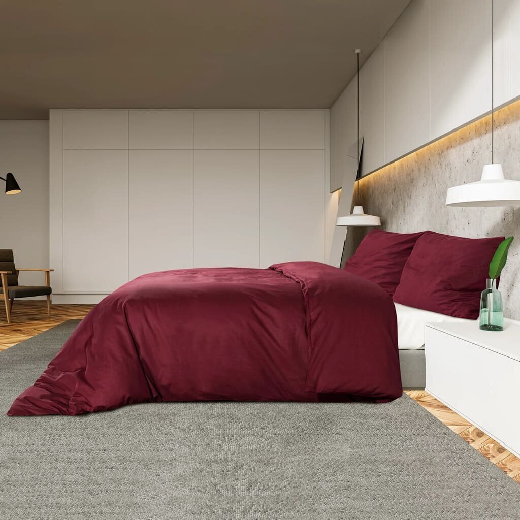 vidaXL voodipesukomplekt, bordoopunane, 200x220 cm hind ja info | Voodipesukomplektid | kaup24.ee