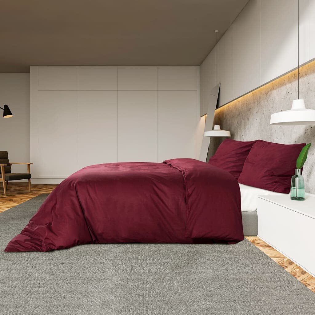 vidaXL voodipesukomplekt, bordoopunane, 240x220 cm hind ja info | Voodipesukomplektid | kaup24.ee