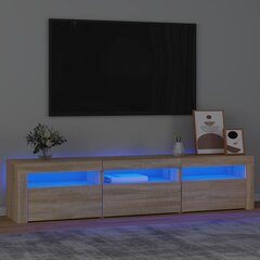 vidaXL telerialus LED-tuledega, Sonoma tamm,180x35x40 cm цена и информация | Тумбы под телевизор | kaup24.ee