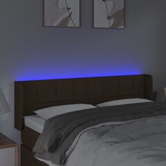 vidaXL LED-voodipeats, tumepruun, 147x16x78/88 cm, kangas hind ja info | Voodid | kaup24.ee