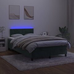 vidaXL kontinentaalvoodi madrats, LED, tumeroheline, 120x200 cm, samet hind ja info | Voodid | kaup24.ee